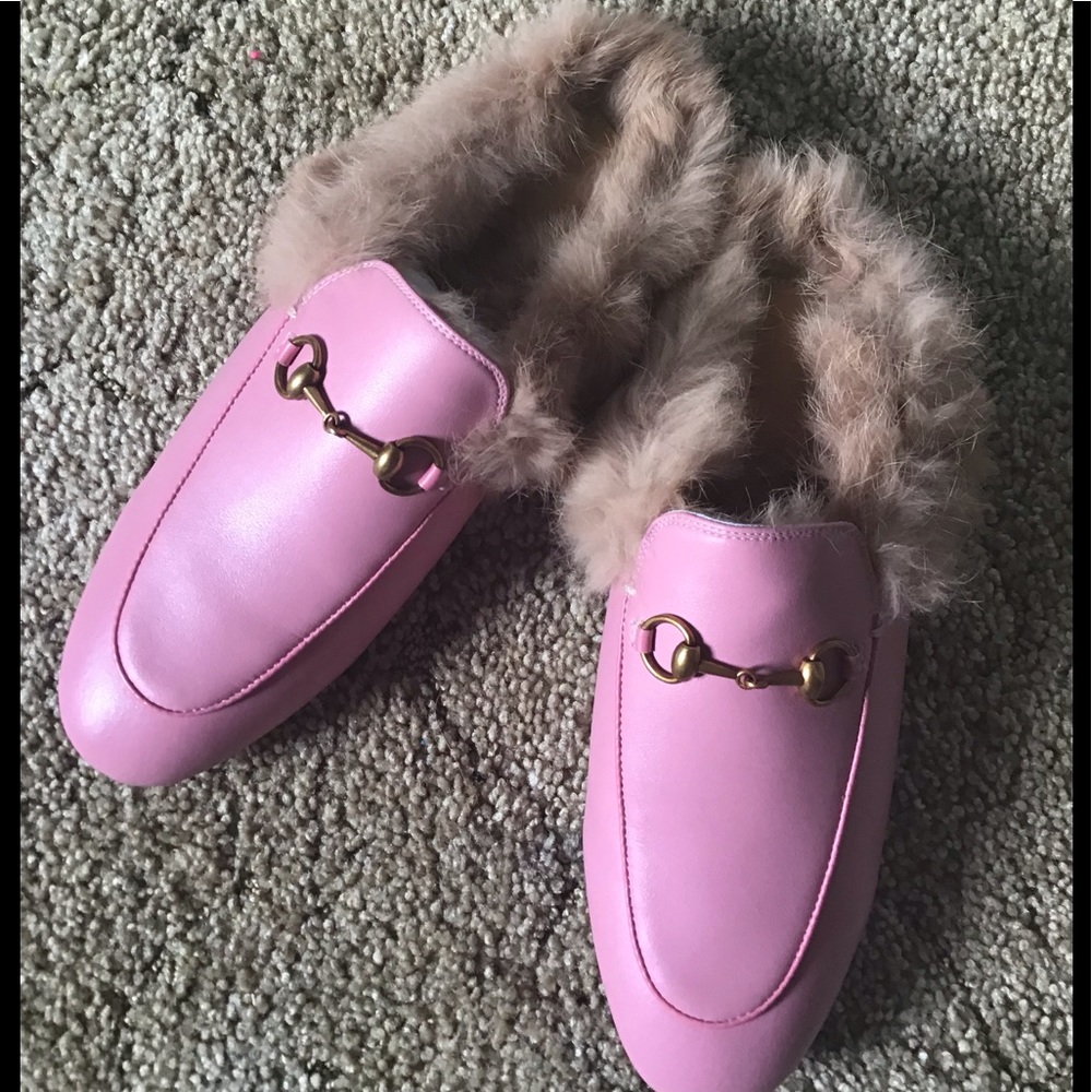 Pink loafers new never worn 8